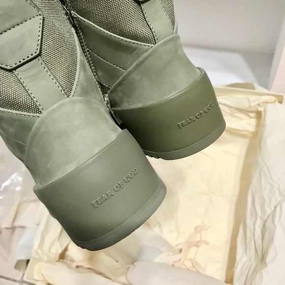 Fear Of God Army Green Military High Top Sneakers - Picture 7 of 8